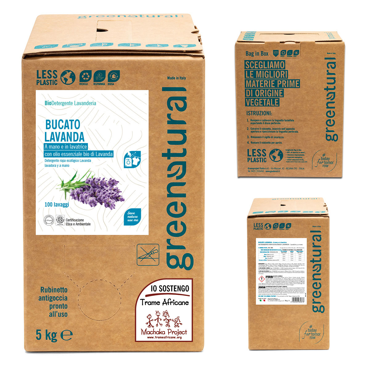 Box Risparmio 5kg GreenNatural – Bucato a Mano e Lavatrice Lavanda