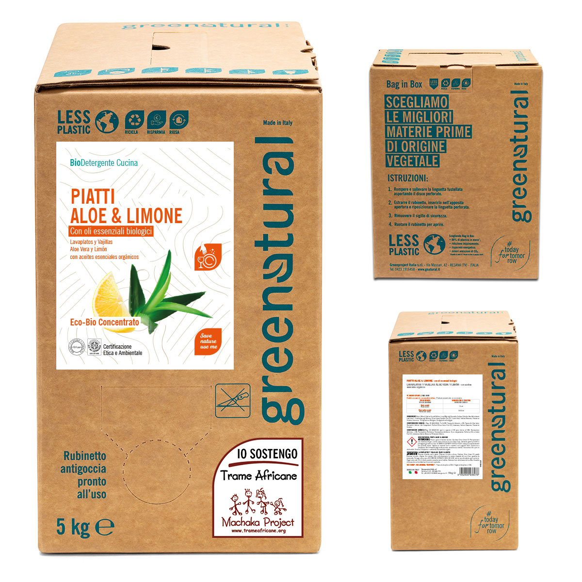 GreenNatural - Detersivo Piatti Liquido Box Risparmio 5kg